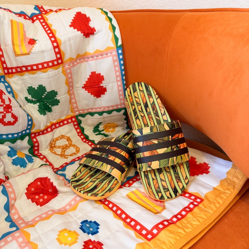 Adidas x Farm Rio - Women’s Adilette Comfort Slide Sandal, 11